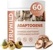 ADAPTOGENS Adrenal Support Stress Relief Blend with Natural Mood Boost - Ashwagandha, Maca, Siberian Ginseng, Cordyceps Mushroom, Holy Basil, Astragalus, Gotu Kola - 60 Capsules