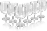 Yanglonghui 15 Ounce Plastic Wine Glasses Set of 6,Unbreakable Acrylic Wine Glasses,Reusable Colored Plastic Goblets Stackable,Dishwasher Safe Bpa Free Ideal for Parties (Clear Color, 12 Ounce)