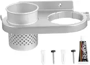 VALICLUD Hair Dryer Rack Drying Rack Laundry Bathroom Tray Hairdryer Holder Station Hair Tool Hanger Countertop Soap Dryers Bar Blow Cabinet Shelf Organizer Wall Adhesive Silver