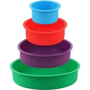 Silicone Round Cake Pans Set, Deep Cheesecake Pans, Layer Baking Pans Cake Tins Set for Birthday Wedding Tier Cake(4 Pcs 4"/6"/8"/10")
