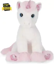 Bearington Lil’ Dreamer the White & Pink Plush Unicorn, 8 Inch Unicorn Stuffed A