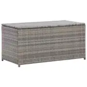 Outdoor Storage Box Garden Patio Deck Shed Tool Chest Bench Seat Rattan Grey