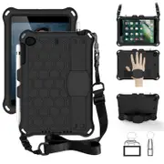 Catzon Hive iPad Case For iPad Mini 1/2/3/4/5 Durable Stand Cover With Shoulder Strap-Black