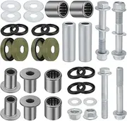 JAVIK 1 Set Front Upper Lower A Arm Bushing Seal Kits with Bolts for Arctic Cat 2004-2008 400 DVX for Kawasaki 2003-2006 KFX400 for Suzuki 2003-2014 LT-Z400 OEM# 52455-07G00 92026-S095 3406-111