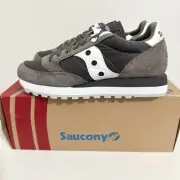 Saucony Jazz Original Men Lace Up 80s Retro Sneaker Charcoal White Mens Size 5