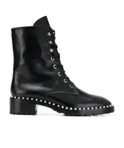 Straps adorn high boots 38.5,35.5 Black
