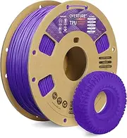 OVERTURE TPU Filament 1.75 mm, Flexible TPU Roll Soft 3D Printer Filament, 95A 1 kg Spool (2.2 lbs), Dimensional Accuracy +/- 0.02 mm (Purple)
