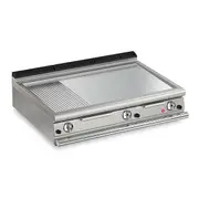 Baron 3 Burner Gas Fry Top With 2/3 Smooth 1/3 Ribbed Chrome Plate And Thermostat Control - 900Mm Depth - Q90FTT/G1225-SI