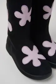 Duet Black and purple TENCEL™ Lyocell/leather boots