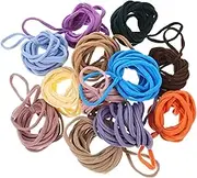 CIMAXIC 12pcs Stretchy String Cord Twisted Loom Loops for Crafting Hair Ties DIY Projects