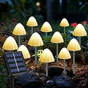 Ninonly Solar Mushroom Lights - 5M 20 LED Garden Lights Outdoor, 8 Modes Waterproof Fairy Ornaments, Pathway Decoration for Path, Lawn, Yard, Landscape Decor