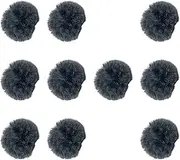 Frediuo 10Pcs Furry Microphone Wind Muff Lapel Microphone Wind Muff Noise Cancelling Mini Furry Windscreen for Recording Outdoor, Dark Gray