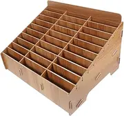Uonlytech 1Pc Wooden Multi Grid Mobile Phone Organizing Box Cell Phone Storage for Classroom Meeting Room Fine Polishing Strong Practical Design