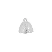 Sterling Silver Hammered Pearl / Bead Cup Pendant Charm Connector Bail #51519
