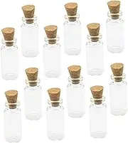 NOLITOY 1ml Mini Glass Bottles Diy Cork Wishing Bottles for Perfumes Essential Oils