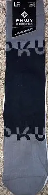 NWT 2 PK Dwayne Wade PKWY Classic Fit Crew Socks Large (6-12) Black Gray & White