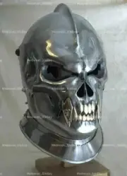 Medieval Steel Demonic Face Helmet Battle-ready knight Helmet, Warrior Helmet.