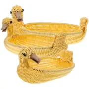 3 PCS Wicker Fruit Basket Woven Fruit Basket Rattan Egg Basket