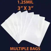 1.25Mil, 3" X 3" | LDPE Clear Flat Poly Bags, Flexible & Durable | Multiple Bags