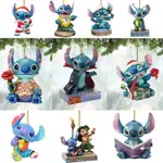 全新迪士尼 LILO&STITCH 裝飾挂件扁平亞克力板聖誕樹挂件家用汽車挂件卡通兒童玩具禮物