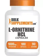 BulkSupplements L-Ornithine HCl 180 Capsules - 1000mg Per Serving
