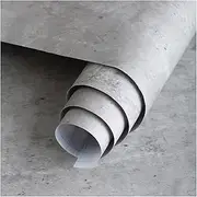 IDEALROOM 40cmx9m Gray Concrete Contact Paper Self Adhesive Removable Wallpaper Peel and Stick 3d Cement Texture Wall Decals Sticky Thick Wear Resistant Wall Stickers for Countertop Panel Drawer Decor