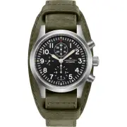 Hamilton H71706830 Khaki Field Chrono 44 mm Steel Leather Automatic Men's Watch