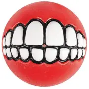 Rogz Grinz Ball Red Dog Toy, LARGE