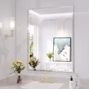 Frameless Bathroom Mirror for Wall, 24"X32" Beveled Bathroom Vanity Mirror, Mode
