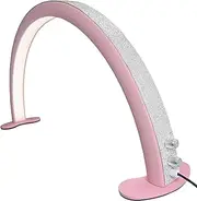Half Moon Beauty Light, 28 Inch Dimmable Nail Desk Lamp, Rhinestones LED Lash Light Adjustable Brightness, Stepless Dimming Brightness Lash Tabletop Lamp for Nail, Tattoo, Beauty, Skincare (Color : P