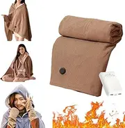 [Generic] Winter Graphene USB Electric Heating Hooded Shawl with Hat for Home Office Heating Washable Blanket and Warm I3W0 Break Lunch