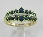 2.40Ct Round Cut Lab Created Blue Sapphire Ring Band 14K Yellow Gold Plated