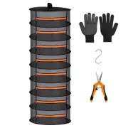 8 Layer Collapsible Herb Drying Rack Hanging Mesh Net for Seeds Bud Grass