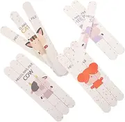 EXQUIMEUBLE 12pcs Cute Animal Nail Buffer Blocks Double Sided Rectangular Nail Polishing Tool for Home for Smoothing