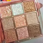 9 Colors Glitter Shimmer Eyeshadow Makeup Palette, Korean Sparkle Neutral Eye Sh