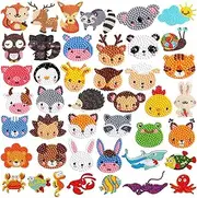 Labeol 18Pcs 5D Animal Diamond Painting Stickers Kits for Kids Easy to DIY Creative Diamond Dotz Mosaic Sticker Craft by Numbers Kits for Kids and Adult Beginners (Animal)