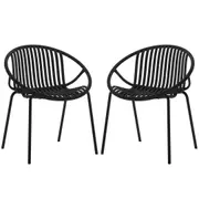 Kosmos Indoor/Outdoor Wire Dining Chair (Set of 2) Black