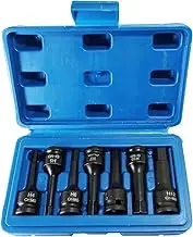 SHANGLIN 7pcs Impact Soet Bit Set 3/8-inch Drive Chrome Molybdenum Steel Hex Key Soet Metric Allen Bit Impact Spline Soet Bit Set (4mm-12mm)