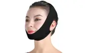 V Face Mask Double Chin Reducer, V Shaped Slimming Face Mask, Chin Up Mask, Face Lifting Belt - Black