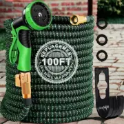 Expandable Garden Hose 100FT,Water Hose with 10 Function Spray Nozzle