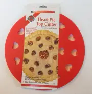 Norpro Heart Shaped Pie Top Cutter Red Round Plastic Valentine Heart Design
