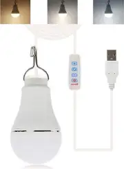 USB Light Bulb Camping Light Bulbs Dimmable Color Brightness LED Powered Lamp Ne