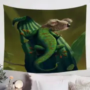 Cool Animal Art Gekoala Iguana and Koala Tapestry
