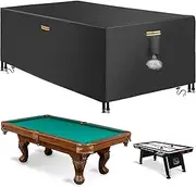 8ft Pool Table Covers, Billiard Table Covers Windproof, 420D Oxford Pool Table Cover 8 Feet Indoor Dustproof, Universal Fit Snooker Ping Pong Cover for Pool Table Game (102x53x32in)