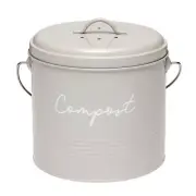 Ladelle Enamel Eco Kitchen Scraps Stone Compost Bucket with Filter