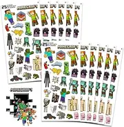 Minecraft Party Favors for Boys & Girls Bundle ~ 12 Pack Minecraft Sticker Sheets for Kids Birthday Party Goodie Bags | Minecraft Party Supplies