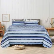 Amsons Pure Cotton Bedspread Set With Extra Standard Pillowcases - Ocean