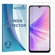 [3 Pack] OPPO A57s Ultra Clear Screen Protector Film by MEZON – Case Friendly, Shock Absorption (OPPO A57s, Clear)