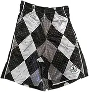 [Flow Society] Black & Silver Argyle Boys Lacrosse Shorts | Boys LAX Shorts | Lacrosse Shorts for Boys | Kids Athletic Shorts