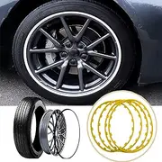 Nylon Wheel Edge Ring, 16-20 Inches Rim Protectors,Anti-Collision Anti-Scratch Car Refit Trims Kit,Universal Tire Rim Guard, 4 PCS Alloy Wheel Protectorsf,18inch,Yellow